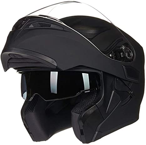 ILM Motorcycle Dual Visor Flip up Modular Full Face Helmet - PickYourHelmet